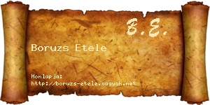Boruzs Etele névjegykártya